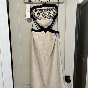 Elegant Black and Cream Dress